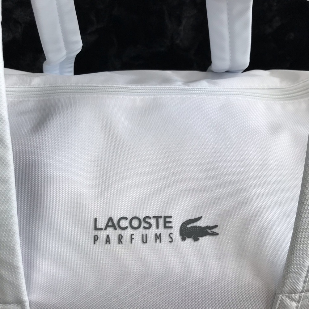 Lacoste Bag Gym Duffle Sports Weekender White NEW - Picture 4 of 8